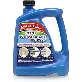 Wet & Forget Outdoor Moss, Mold, Mildew, & Algae Stain Remover Multi-Surface Cleaner, Xtreme Reach Hose End Refill, 48 Fluid Ounces