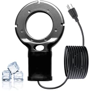 SLASHCOOL Upgraded 500-Watt De-Icer - Submergible Cast Aluminum Utility De-Icer with Black Teflon Coating Film for Better Mineral Buildup and Corrosion Resistance