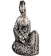Touch of Class Blessings Masai Figurine Brushed Bronze Dress - Accented Silver Circles - African ...