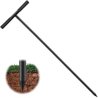 Soil Probe Rod, 32-48inch Adjustable Ground Rod with T-Handle - Metal Soil Probe for Tile Probing, Soil Compaction, Locating Septic Tank, Pipe and Gopher Runs Locating Tool