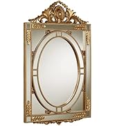 Touch of Class Traditional Anwen - Acanthus Leaf, Medallion Scroll - Ornate Wall Mirror - Gold - ...