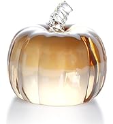 2.8’’ Crystal Pumpkin Figurine Collectible Art Glass Harvest Shimmer Fruit Paperweight Table Acce...