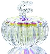 Hand-Blown Glass Pumpkin Figurine, 3.4 x 3.5 inches, Table Accent for Home Decor Fall Harvest, Gl...