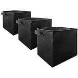 ZAILHWK 3-Pack 2 Gallon Grow Bag,Square Plant Bag Heavy Duty Thickened Nonwoven Plant Fabric Pots with Handles