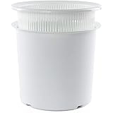 Yitekrg 4 inch Orchid Pots with Holes and Saucers, 2pcs Double Layer Plastic Orchid Planter Slotted Orchid Nursery Pots Net P