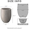 Kante 21.7" H Weathered Concrete Tall Planter, Large Outdoor Indoor Decorative Pot with Drainage Hole and Rubber Plug, Modern Round Style for Home and Garden - Image 2