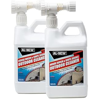AL-NEW Outdoor Cleaner | Versatile Outdoor Cleaner 64oz Hose End Sprayer (Pack of 2) (House Wash & Vinyl Siding Outdoor Cleaner)
