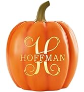 Let's Make Memories Personalized Light Up Pumpkin - Family Name Jack-O-Lantern Halloween Décor - ...