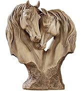 Touch of Class Loving Horses Table Sculpture Tan - Light Brown - Made of Resin - Display Decor fo...