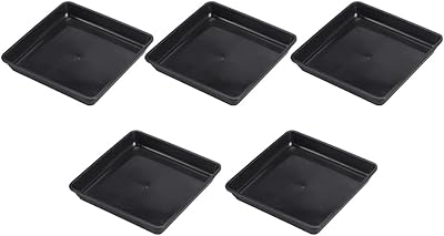 Hemoton 5pcs Flower Pot Tray Plastic Plant Trays Flower Pot Drip Trays Large Potted Drip Tray Square Watering Tray Indoor Plants Planter Pot Tray Plastic raw Material pp Round Blush