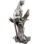 Touch of Class Savannah Sleek Table Sculpture Silver - Animal Art Statue - African Design, Leopar...