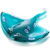 Qf Glass Ray Fish, Handmade Crystal Manta Ray, Sting Ray, Cute Sea Animal Figurine, Art Decor