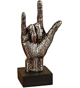 Touch of Class I Love You Hand Table Sculpture Bronze - Abstract Art - 9 W x 6 D x16 H - Square W...