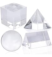4 Pack Crystal Photography Prism Set, Include 50mm Crystal Ball, 50mm Crystal Cube, 50mm Triangul...