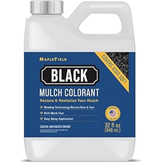 32oz Black Mulch Dye to Revive Your Landscape - Ultra Concentrated Mulch Dye Black Colorant Lasts for Months - Stain Sprayer Dye for Black Rubber Mulch & Cedar Wood Chips - Pine Straw Dye
