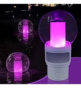 DeeprBetter Pool Chlorine Floater, Floating Chlorine Dispenser with Solar Flame Light, Spa Chemic...