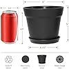 WOUSIWER 16 Pack 6 inch Plastic Planters for Indoor Flower Pots, Heavy Duty and Stylish 6 Inch Plant Pots for Indoor Plants with Drainage Holes and Tray for Plants, Flowers, Black - Image 2
