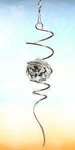 FONMY Crystal Gazing Ball Spiral Suncatcher