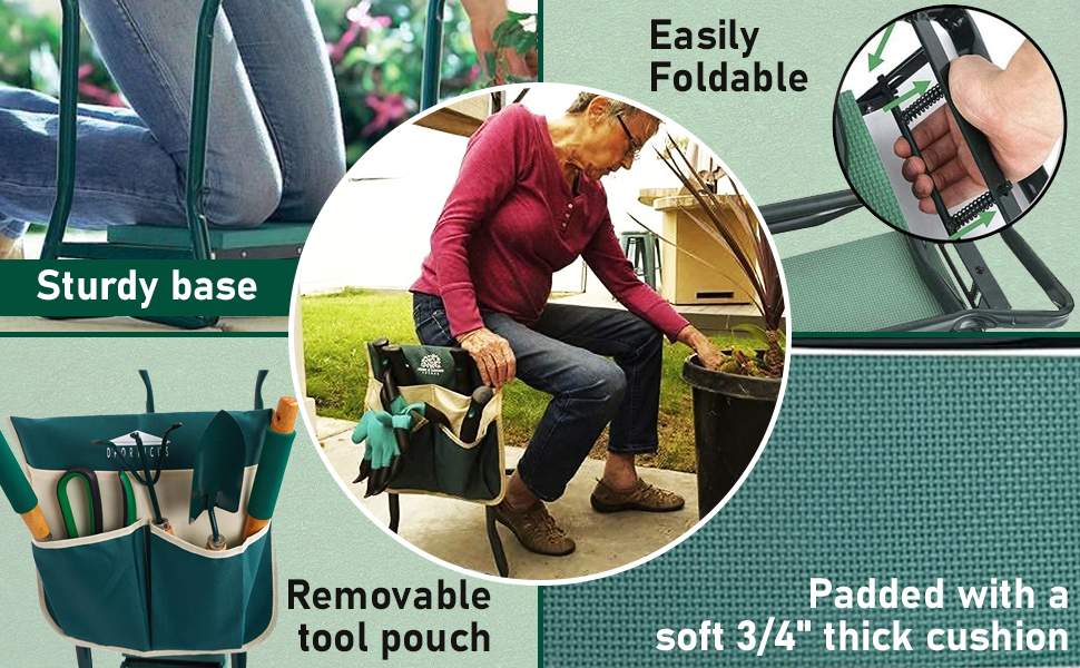 Garden Kneeler and Seat, Foldable Garden Stool Heavy Duty Gardening Bench
