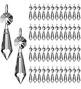 HDCRYSTALGIFTS Clear Chandelier Icicle Crystal Prisms Octogan Glass Bead for Lamp Decoration,Pack...