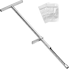 TIRYIUOU 36Inch Soil Sampler Probe Stainless Steel Soil Core Sampling Probe with Foot Pedal Soil Probe