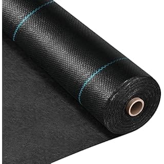 VIVOSUN 5oz/sq.yd Barrier Landscape Fabric 4 x 50 Ft., Commercial Ground Cover Fabric Block, Gardening Fabric Mat, Black Heavy Duty Garden Cloth Felt for Flower Bed, Patio, Orchard, and Playground