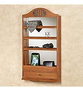 Touch of Class Quinn Mirrored Wall Shelf Windsor Oak Wooden Beveled Storage Personalized