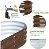SnugNiture Galvanized Raised Garden Bed Outdoor, 2 Pcs 4x2x1ft Oval Metal Planter Box for Planting Plants Vegetables, Brown - Image 2