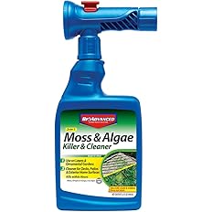 BioAdvanced 704710B 2-in-1 Moss and Algae Killer and Cleaner for Lawns, 32 oz, Ready-to-Spray