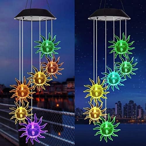 Campanilla de viento solar de colibrí al aire libre, regalo para papá, mamá, abuela, esposa, hija, hermana, tía, abuela, mujeres, decoración al aire libre para patio, jardinería - Image 45