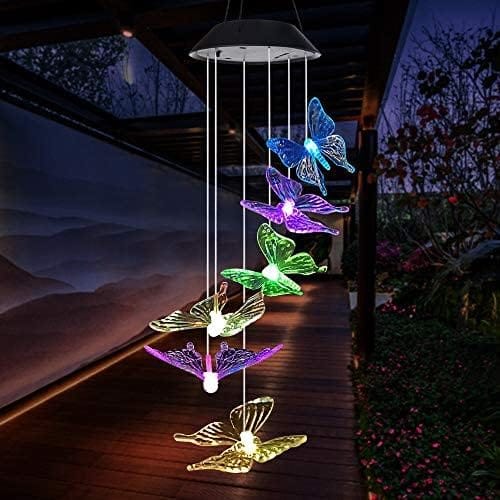 Campanilla de viento solar de colibrí al aire libre, regalo para papá, mamá, abuela, esposa, hija, hermana, tía, abuela, mujeres, decoración al aire libre para patio, jardinería - Image 34