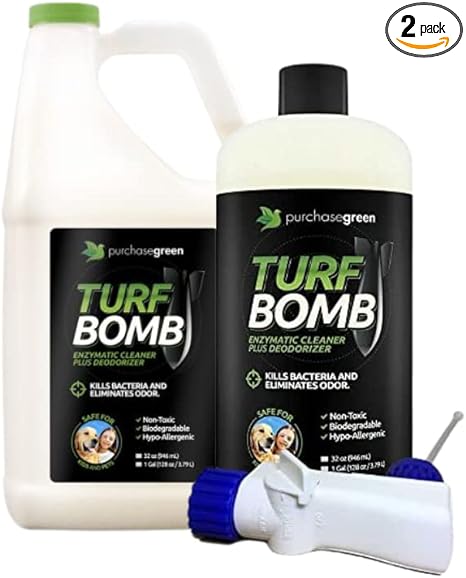 Purchase Green Turf Bomb Bundle 32oz and 1- Gallon Bottles- Indoor Outdoor Enzymatic Cleaner and Pet Urine Odor Eliminator for Artificial Turf