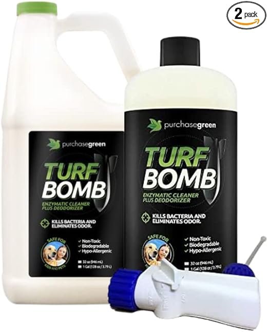 Purchase Green Turf Bomb Bundle 32oz and 1- Gallon Bottles- Indoor Outdoor Enzymatic Cleaner and Pet Urine Odor Eliminator for Artificial Turf - Image 2