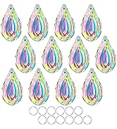 HDCRYSTALGIFTS Suncatcher Crystal 50mm AB Loquat Shape Chandelier Parts Drops Prisms Hanging Pend...