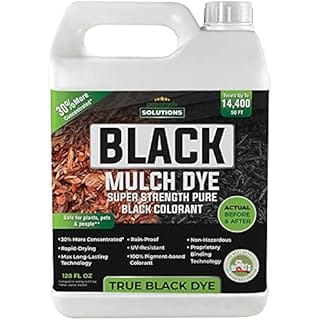 PetraTools Black Mulch Dye, 14,400 Sq Ft Coverage - Mulch Dye Black, Black Mulch for Landscaping, Black Mulch for Garden Beds, Wood Mulch Dye, Permanent Mulch Paint & Playground Bark Mulch (128 Oz)