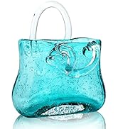 7'' Blown Glass Handbag Vase Decorative Modern Bubbles Crystal Glass Art Flower Vases for Centerp...