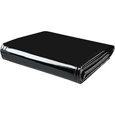 MYFAMIREA 7 FT x 10 FT Pond Liner, 20 Mil HDPE Pond Liner Pond Skins, Sun Resistant Preformed Easy Cutting Pond Liner Underla