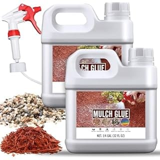 Mulch Glue - 0.5 Gallon Landscape Adhesive Gravel Binder Glue with Applicator for Landscaping Concentrate Covers, Garden - Ready to Use Non Toxic Mulch Glue Stabilizer for Pea Gravel, Stones, Bark