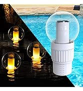 Pool Chlorine Floater, Chlorine Dispenser with Solar Pool Lights Ball, Extra-large Capacity Chemi...