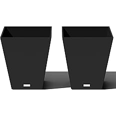 Veradek Pure Series Nobleton Plastic Planter - Large Pots for Indoor or Outdoor Porch/Patio | Durable All-Weather Use with Dr