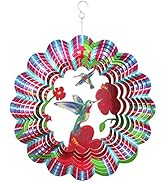 Garden Wind Spinners,3D Hummingbird Wind Spinner Craft Room Decor,Kinetic Spinner Outdoor Metal L...