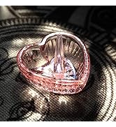 Crystal Glass Heart Ring Holder Dish (AB color-pink)