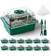 JERIA 12 Packs 144 Cells Seedling Starter Trays,Seed Starter Tray Seed Starter Kit with Humidity ...