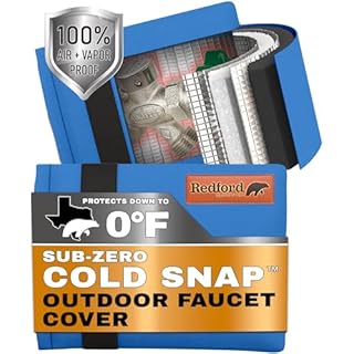 2 Pack Cold Snap Outdoor Faucet Covers for Winter Freeze Protection - Outdoor Faucet Cover Socks for Freeze Protection, Winter Spigot Cover, Outdoor Faucet Covers Hose Bib (6.5"W x 8.5"H, Blue)