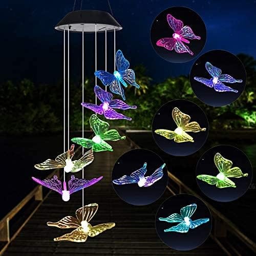 Campanilla de viento solar de colibrí al aire libre, regalo para papá, mamá, abuela, esposa, hija, hermana, tía, abuela, mujeres, decoración al aire libre para patio, jardinería - Image 4