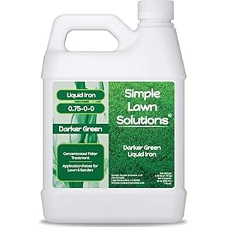 Simple Lawn Solutions - Liquid Iron Fertilizer Darker Green - Chelated Micronutrients - Concentrated Green Booster for Turf Grass, Indoor Plants and Outdoor Garden (32 Ounce)