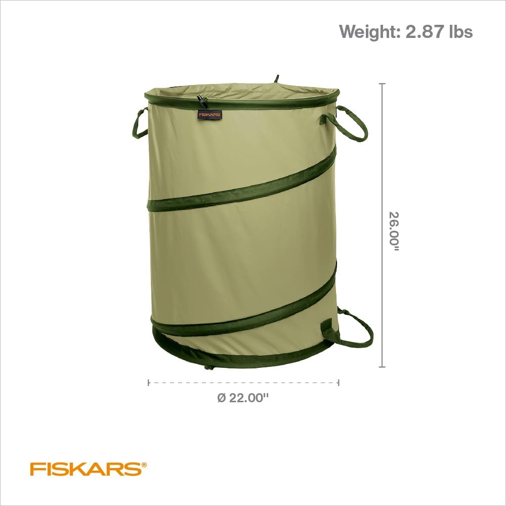 Fiskars Kangaroo Collapsible Garden Bag - 30 Gallon Lawn and Leaf Bag - Container for Lawn Care and Gardening - Green - Image 2