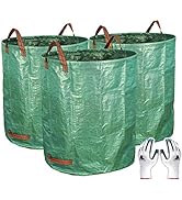 Gardzen 3-Pack 72 Gallons Garden Bag - Reuseable Heavy Duty Gardening Bags, Lawn Pool Garden Leaf...