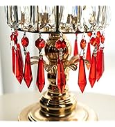 HDCRYSTALGIFTS 25Pcs 55mm Red Crystal Glass Chandelier Icicle Crystal Prisms Lighting Lamp Decora...