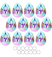12 Pcs Colorful Crystal K9 Glass Prism Suncatcher for Window Garden Rainbow Maker Chandelier Pris...